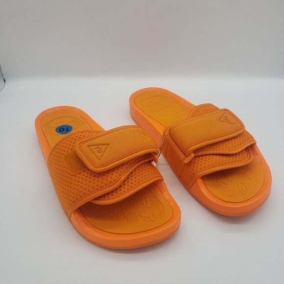 Orange Adidas HU Slides with Adjustable Straps - Size 10